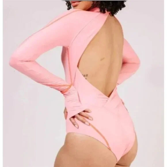 NWOT Free People HAH Hot As Hell Intimates XS Gloves Off Bodysuit Pink 125391 - Picture 1 of 5